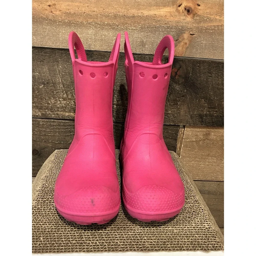 Children's Crocs Handle it Rain Boots Pink Kids' Size 1 (J1)‎